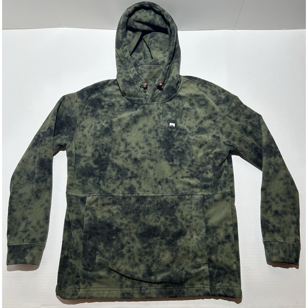 Montec Mens Green Camo Delta Fleece Hoodie Size Medium Pullover Casual EUC